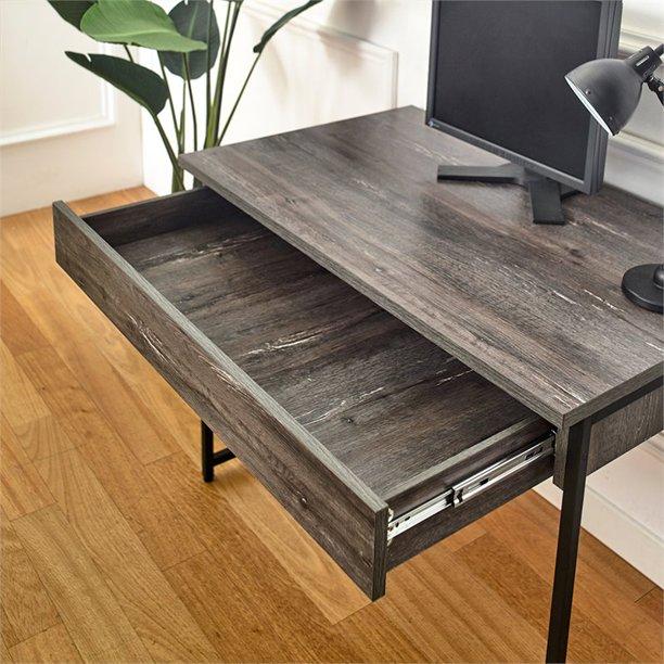 Rustic Gray Desk with Drawer